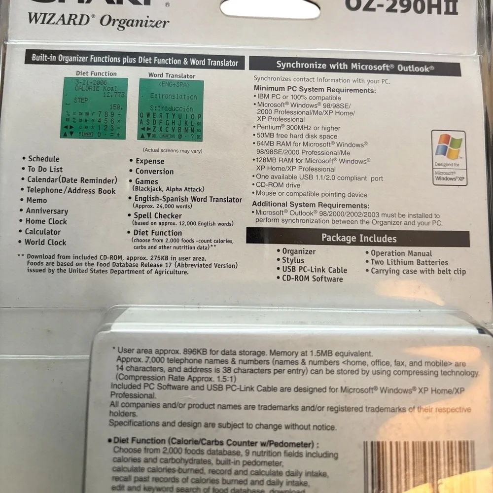 Sharp‎ OZ-290HII Pen Touch Wizard Organizer with Outlook Sync Factory Sealed